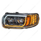High Power LED "Blackout" Headlight With 16 LED Turn & 57 LED Bar For 2008-2023 Peterbilt 389- Driver