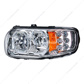 High Power 10 LED Chrome Headlight With 6 LED Turn & 100 LED Halo For 2008-2023 Peterbilt 389- Driver