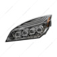Chrome Quad-LED Headlight With LED DRL & Seq. Signal For 2018-2024 Freightliner Cascadia - Driver