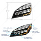 Black Quad-LED Headlight With LED DRL & Seq. Signal For 2018-2024 Freightliner Cascadia - Driver