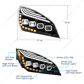 Black Quad-LED Headlight With LED DRL & Seq. Signal For 2018-2024 Freightliner Cascadia - Passenger