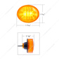 3 LED Oval Clearance/Marker Light-Amber LED/Amber Lens