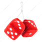 3" X 3" Classic Fuzzy Dice, Red (Pair)