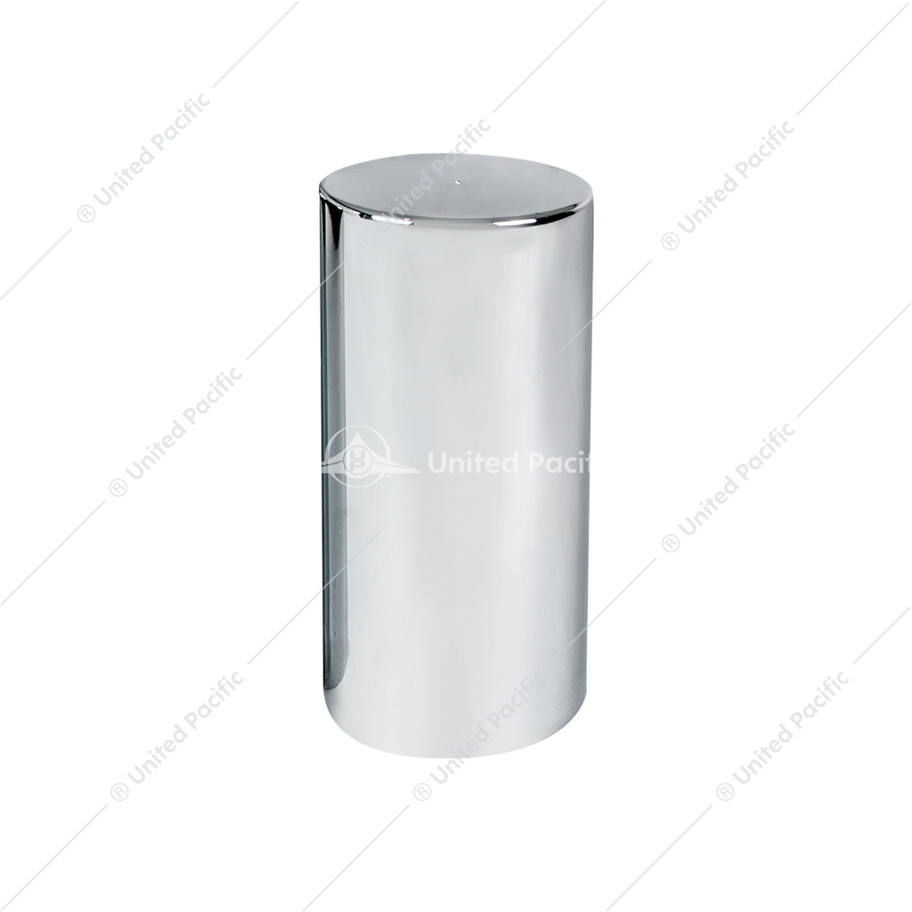 Color Box of 10 Thread-On United Pacific 10013 33mm x 3-1/2 Chrome Plastic Cylinder Nut Covers 