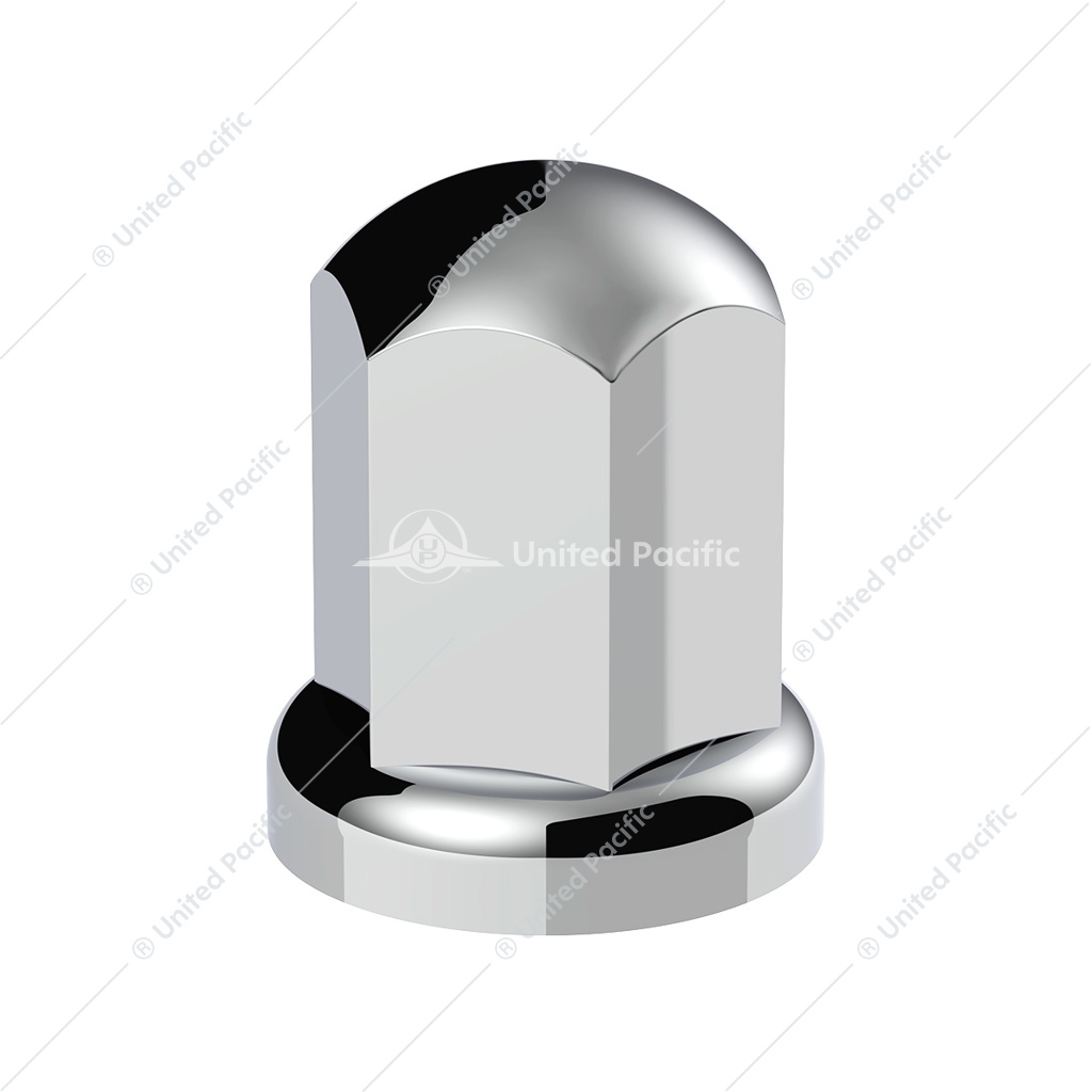 Push-On United Pacific 10058 33mm X 2-7/16 Chrome Plastic Standard Nut Covers W/Flange Color Box of 20 