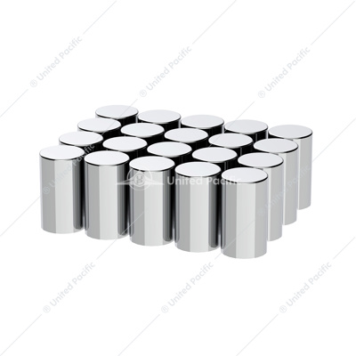 33mm x 3-1/2" Chrome Plastic Cylinder Nut Covers - Thread-On (Color Box of 10)