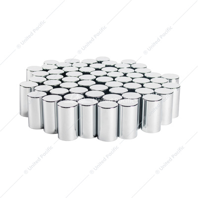 33mm x 3-1/2" Chrome Plastic Cylinder Nut Covers - Thread-On