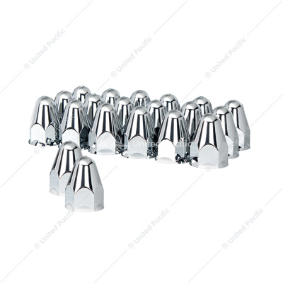 1-1/2" x 2-3/4" Chrome Plastic Slotted Bullet Nut Covers - Push-On