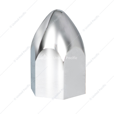 1-1/2" X 2-3/4" Chrome Plastic Bullet Nut Cover - Push-On (Bulk)