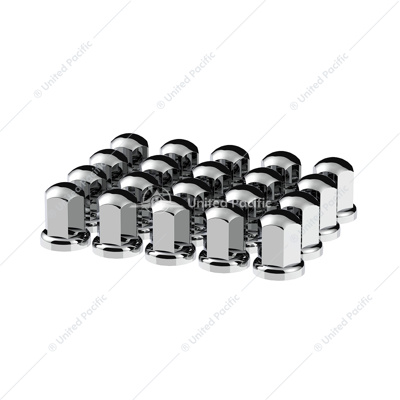 33mm X 2-7/16" Chrome Plastic Standard Nut Covers With Flange - Push-On (Color Box of 20)