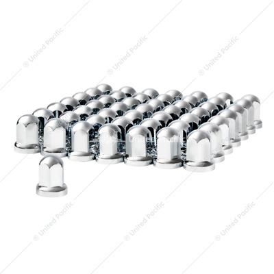 33mm X 2-7/16" Chrome Plastic Standard Nut Cover With Flange - Push-On (Color Box of 60)