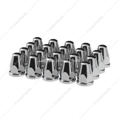 33mm X 2-5/8" Chrome Plastic Bullet Nut Covers With Flange - Push-On (Box of 20)