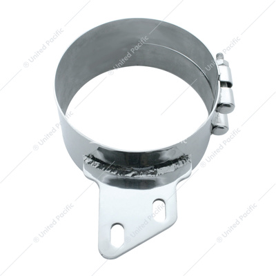 Stainless Butt Joint Exhaust Clamp - Angled Bracket
