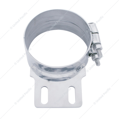 Stainless Butt Joint Exhaust Clamp - Straight Bracket