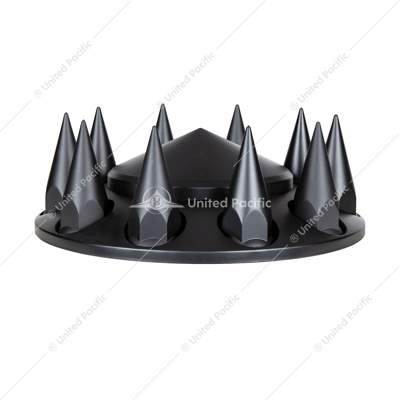 Pointed Front Axle Cover With 33mm Spike Thread-On Nut Covers - Matte Black