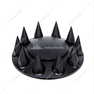 Dome Front Axle Cover With 33mm Spike Thread-On Nut Covers - Matte Black