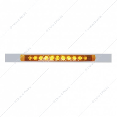 Chrome Top Mud Flap Plate With 11 LED 17" Light Bar - Amber LED/Amber Lens (Each)