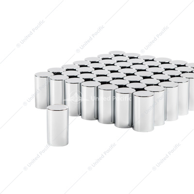 33mm X 3-1/2" Chrome Plastic Cylinder Nut Covers - Push-On (60-Pack)