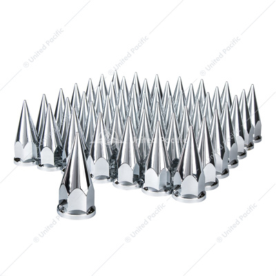 33mm X 4-7/8" Chrome Plastic Super Spike Nut Covers - Push-On (60-Pack)