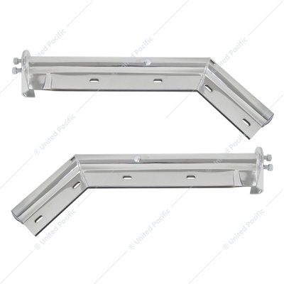 28" Chrome Spring Loaded Angled Mud Flap Hangers - 1-1/8" Bolt Pattern (Pair)