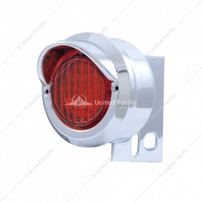 9 LED Mud Flap Hanger End Light With Visor - Red LED/Red Lens