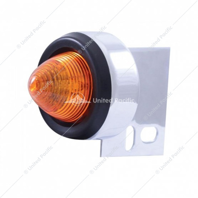 9 LED Beehive Mud Flap Hanger End Light With Grommet - Amber LED/Amber Lens