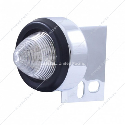 9 LED Beehive Mud Flap Hanger End Light With Grommet - Red LED/Clear Lens
