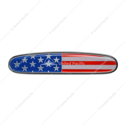 Chrome Die Cast USA Flag Emblem For Freightliner Hood