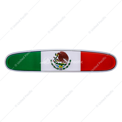 Chrome Die Cast Mexico Flag Emblem