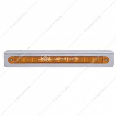 9-3/4" Stainless Light Bracket With 10 LED 9" Light Bar - Amber LED/Amber Lens