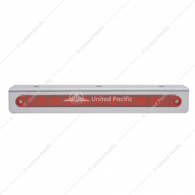 9-3/4" Stainless Light Bracket With 10 LED 9" Light Bar - Red LED/Red Lens