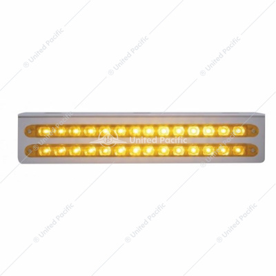 12-3/4" Stainless Light Bracket With 2X 14 LED 12" Light Bars - Amber LED/Amber Lens