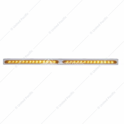 25-5/16" Stainless Light Bracket With 2X 14 LED 12" Light Bars - Amber LED/Amber Lens