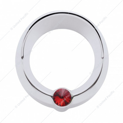 Signature Series Small Gauge Bezel With Visor For Freightliner - Red Crystal