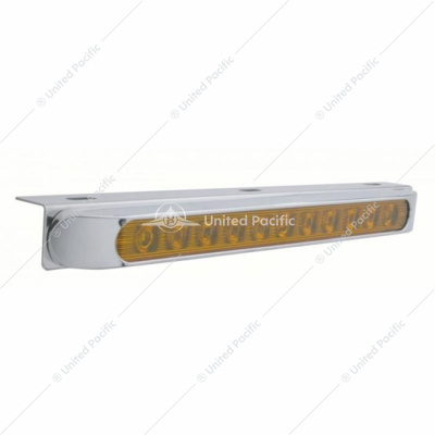 17-5/16" Stainless Light Bracket With 11 LED 17" Light Bar & Bezel - Amber LED/Amber Lens
