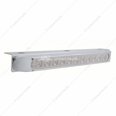 17-5/16" Stainless Light Bracket With 11 LED 17" Light Bar & Bezel - Amber LED/Clear Lens