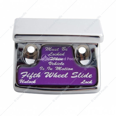 Chrome Plastic Fifth Wheel Switch Guard With Glossy Sticker For 1990-2010 Freightliner Classic- Purple Sticker