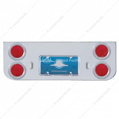 Chrome Rear Center Panel With Four 4" Lights & Bezels