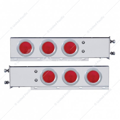 3-3/4" Bolt Pattern Deluxe Stainless Spring Loaded Light Bar With 6X 4" Lights & Bezels (Pair)