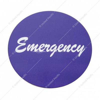 "Emergency" Aluminum Air Valve Knob Sticker Only - Purple