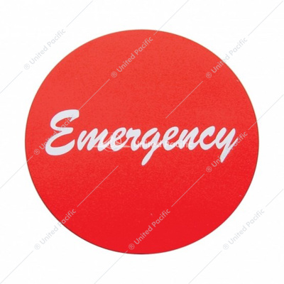 "Emergency" Aluminum Air Valve Knob Sticker Only - Red