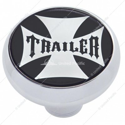 "Trailer" Deluxe Air Valve Knob - Black Maltese Cross Sticker