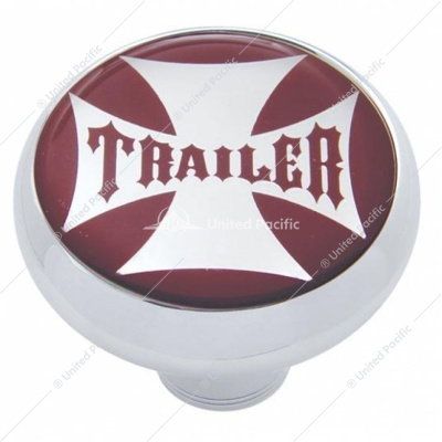 "Trailer" Deluxe Air Valve Knob - Red Maltese Cross Sticker