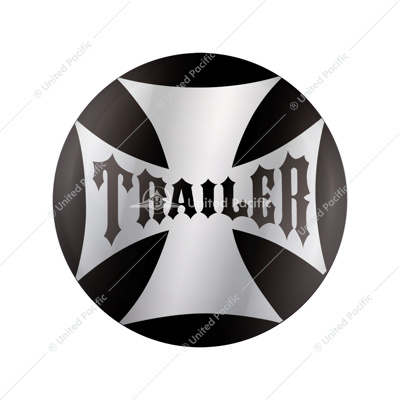 "Trailer" Maltese Cross Air Valve Knob Sticker Only - Black