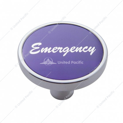 "Emergency" Short Air Valve Knob - Purple Aluminum Sticker