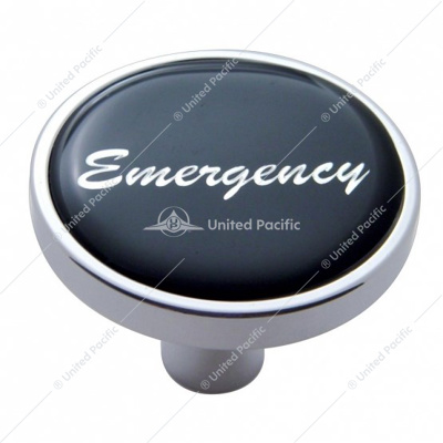 "Emergency" Short Air Valve Knob - Black Glossy Sticker