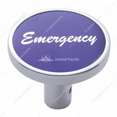 "Emergency" Long Air Valve Knob - Purple Aluminum Sticker