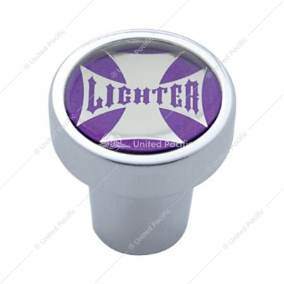 Cigarette Lighter Knob - Purple Maltese Cross Sticker