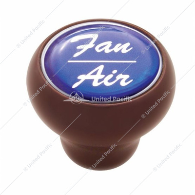 "Fan/Air" Wood Deluxe Dash Knob - Blue Glossy Sticker