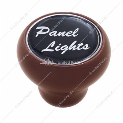 "Panel Lights" Wood Deluxe Dash Knob - Black Glossy Sticker